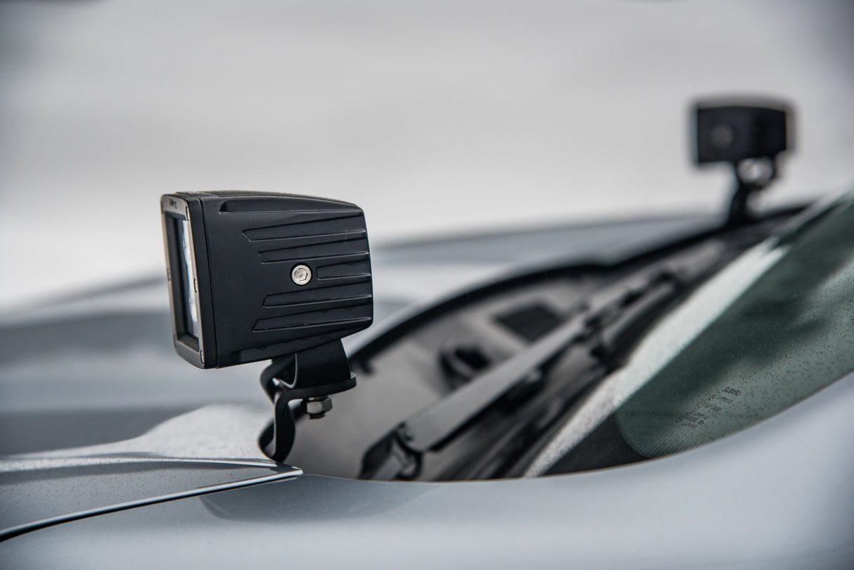 LP Aventure - Hood light brackets (Pair) - 2019-2024 Subaru Forester / 2022-2025 Forester Wilderness - Roam Overland Outfitters