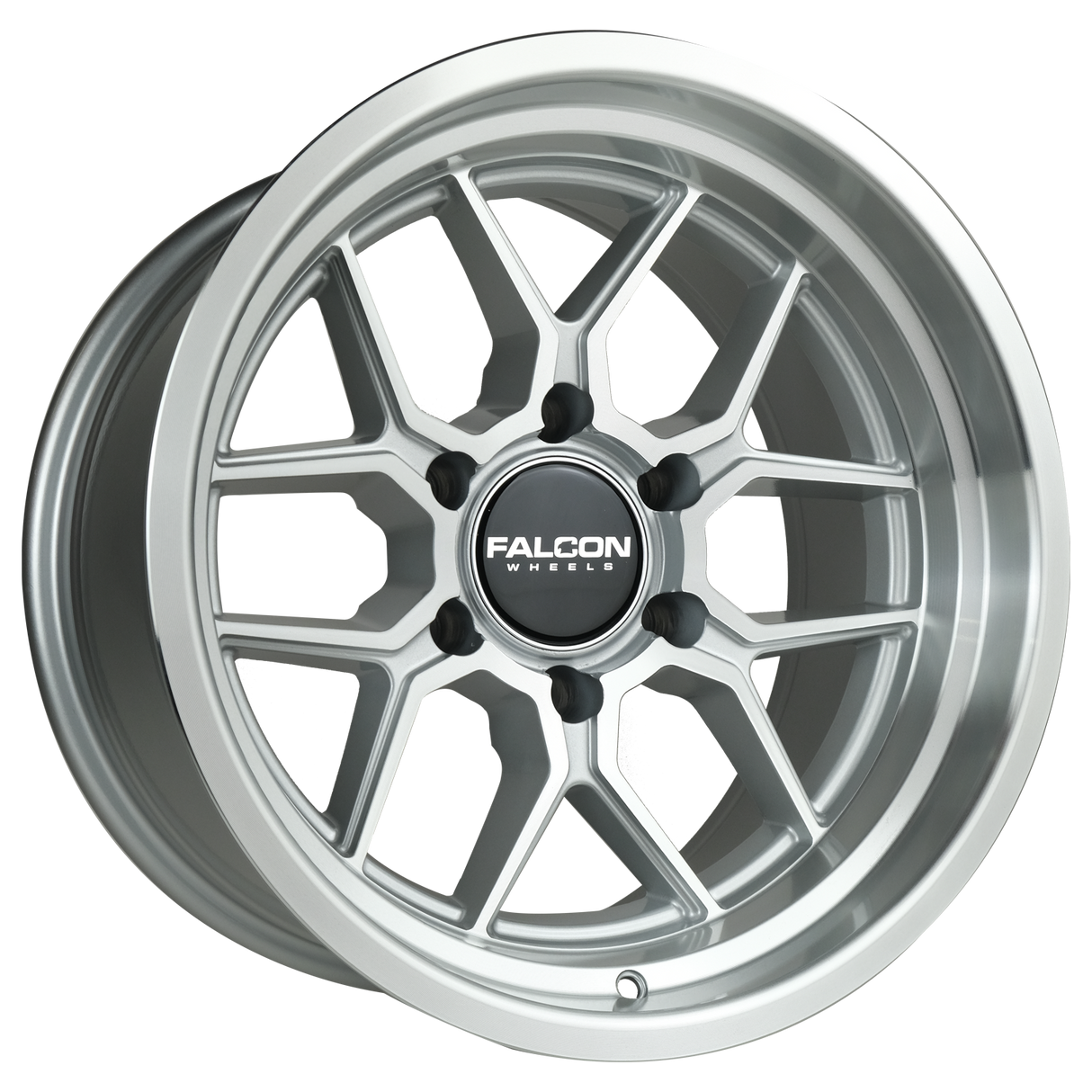 Falcon Wheels TX1 Apollo 17x9 Silver Machine - Roam Overland Outfitters