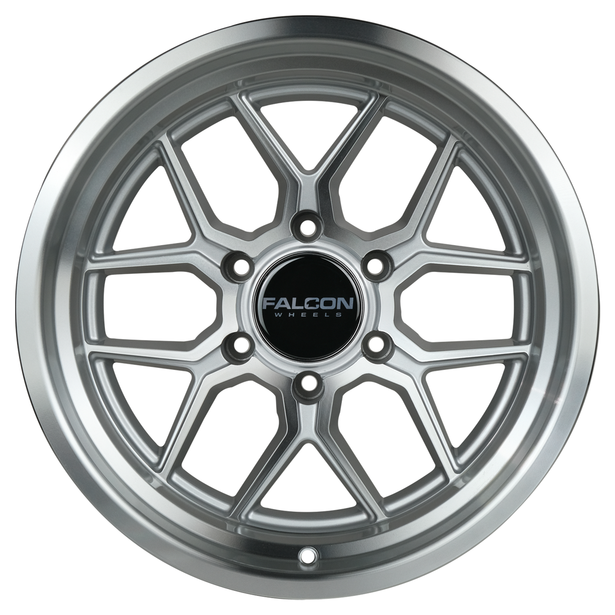 Falcon Wheels TX1 Apollo 17x9 Silver Machine - Roam Overland Outfitters
