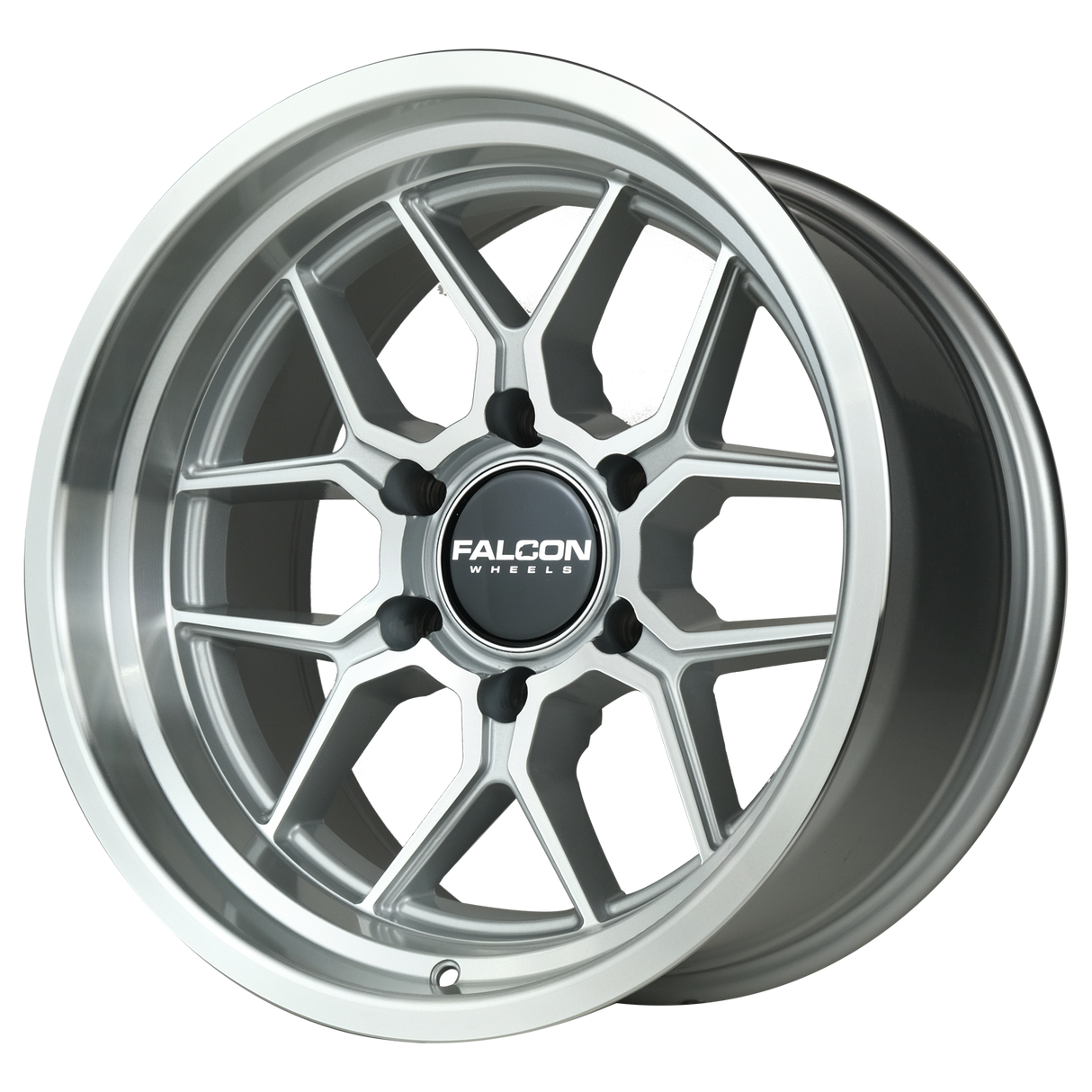 Falcon Wheels TX1 Apollo 17x9 Silver Machine - Roam Overland Outfitters