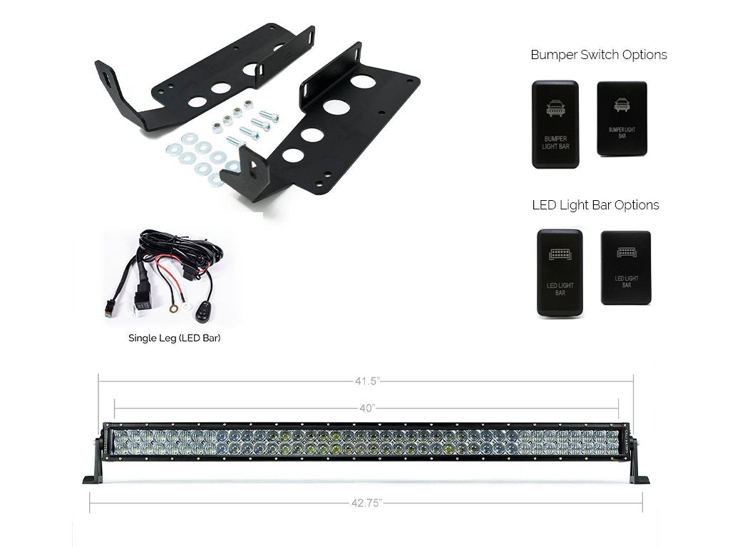 2014-2021 TOYOTA TUNDRA 42" HIDDEN GRILLE CURVED LED LIGHT BAR BRACKETS KIT - Roam Overland Outfitters