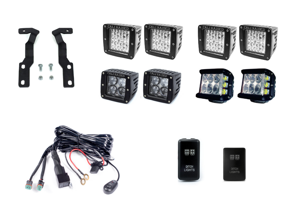 2005-2015 TOYOTA TACOMA LOW PROFILE LED DITCH LIGHT BRACKETS KIT - Roam Overland Outfitters