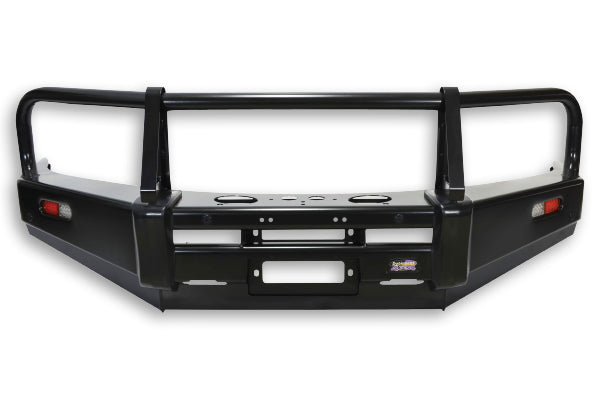 DOBINSONS BULL BAR CLASSIC BLACK FOR NISSAN NAVARA/FRONTIER D40 WITH SMOOTH OEM BUMPER - BU45-3526 - Roam Overland Outfitters