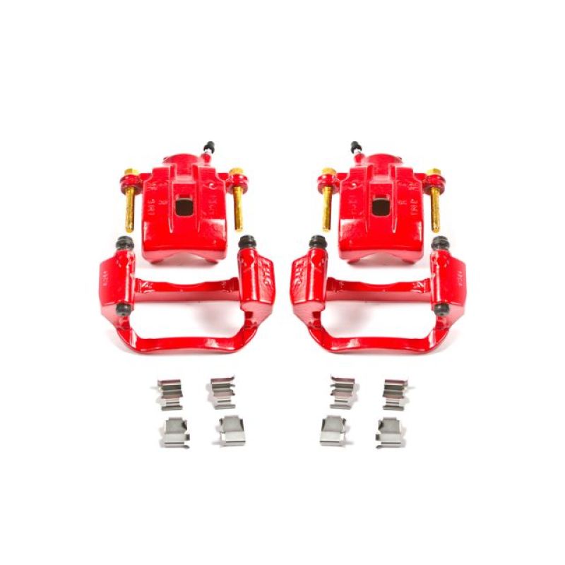 Power Stop 08-15 Toyota Sequoia Rear Red Calipers w/Brackets - Pair - Roam Overland Outfitters
