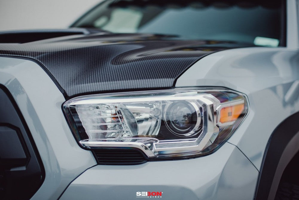 Seibon TR-Style Carbon Fiber Hood | Toyota Tacoma 2015-2021 - Roam Overland Outfitters