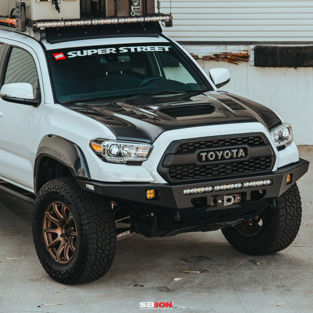 Seibon TS-Style Carbon Fiber Hood | Toyota Tacoma 2015-2021 - Roam Overland Outfitters