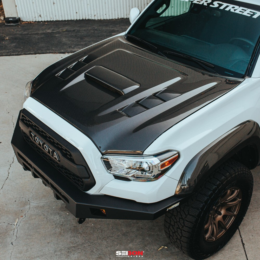 Seibon TS-Style Carbon Fiber Hood | Toyota Tacoma 2015-2021 - Roam Overland Outfitters