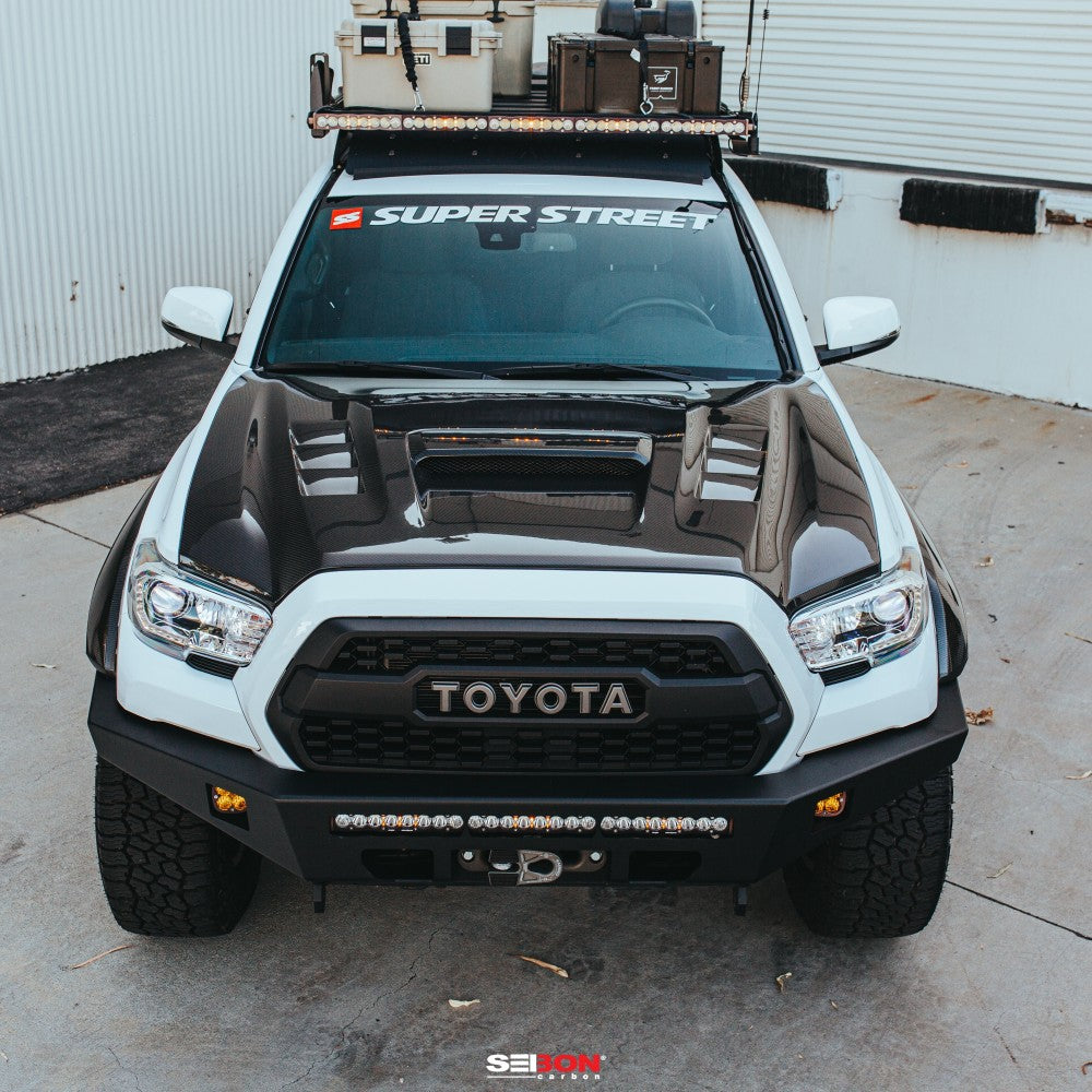 Seibon TS-Style Carbon Fiber Hood | Toyota Tacoma 2015-2021 - Roam Overland Outfitters