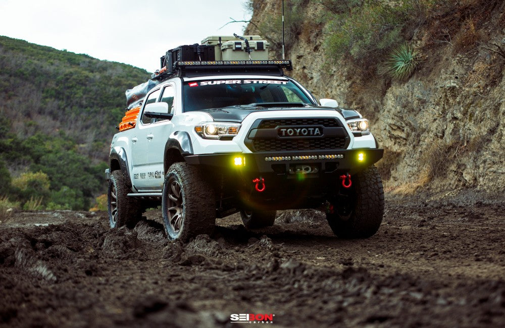 Seibon Carbon Fiber Front Fender Flares | Toyota Tacoma 2015-2021 - Roam Overland Outfitters