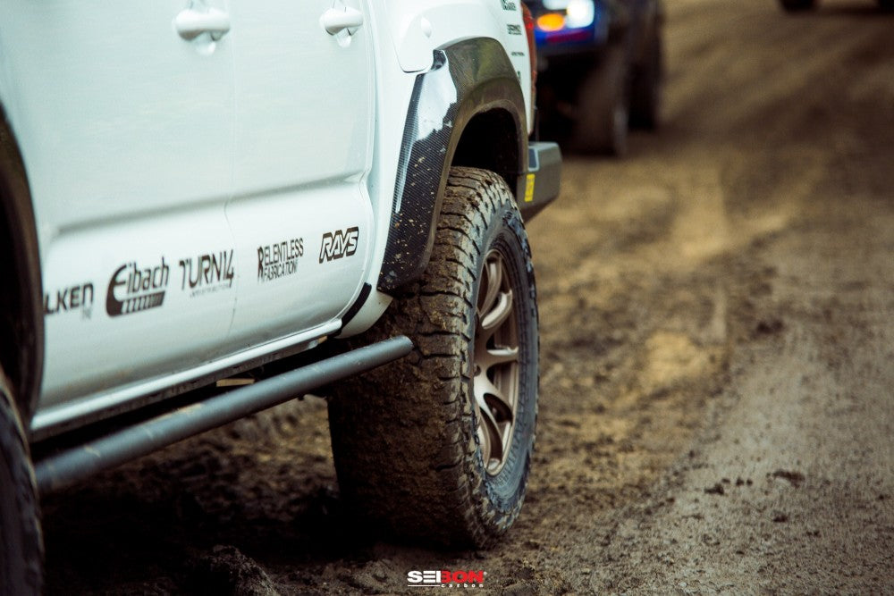 Seibon Carbon Fiber Rear Fender Flares | Toyota Tacoma 2015-2021 - Roam Overland Outfitters