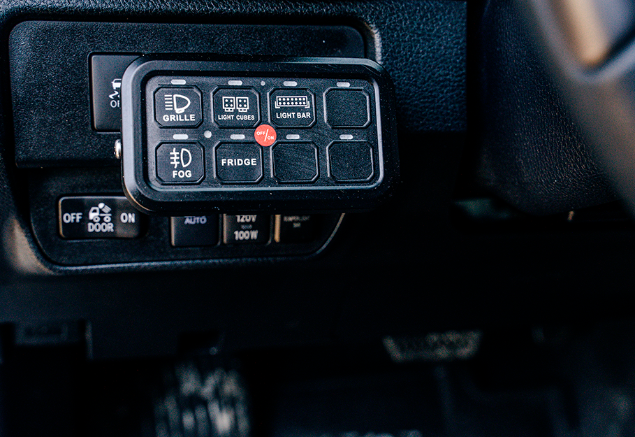 Vehicle Accessory 8 Switch Control System (Blue Backlighting) - Roam Overland Outfitters
