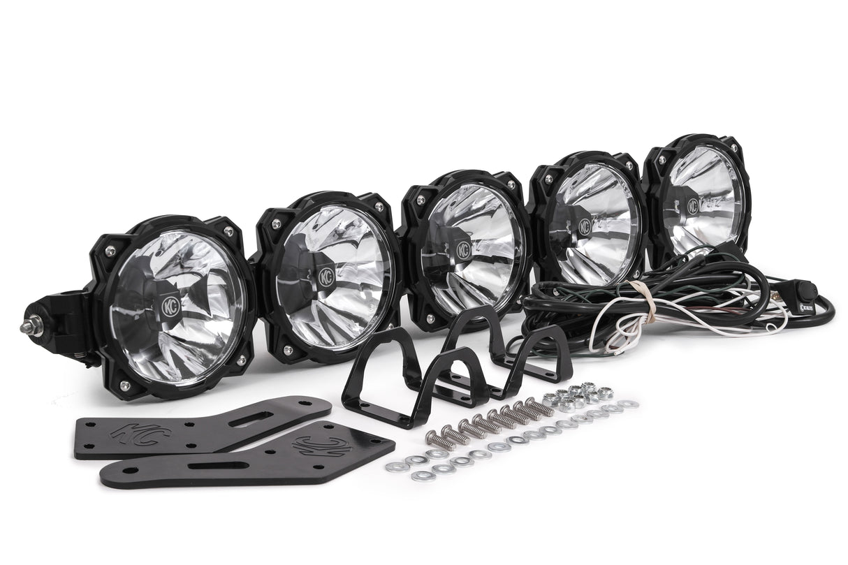 KC Hilites 32 in Pro6 Gravity LED - 5-Light - Light Bar System - 100W Combo Beam - for 14-18 Polaris RZR - Roam Overland Outfitters