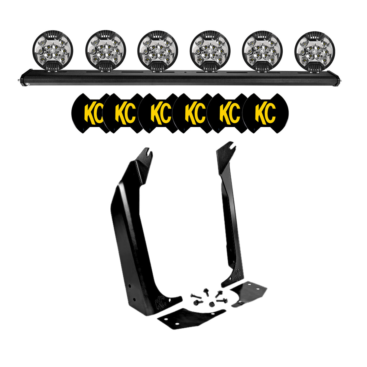 KC Hilites 50 in KC Xross Bar - Overhead - SlimLite LED - 6-Light System - 300W Spot Beam - for 97-06 Jeep TJ - Roam Overland Outfitters