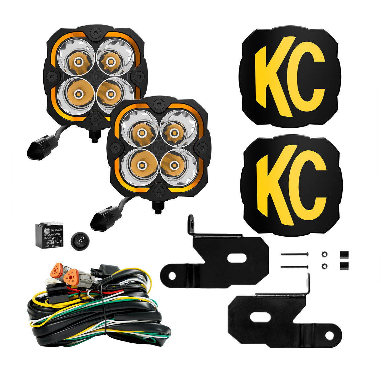 KC Hilites FLEX ERA 4 - 2-Light System - Pillar Mount - 80W Spot Beam - for 18-21 Jeep JL / JT - Roam Overland Outfitters