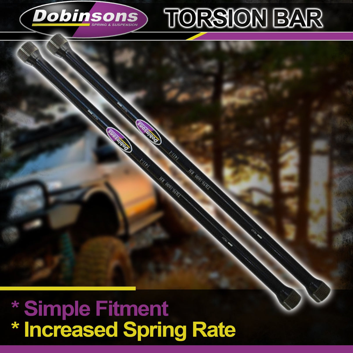 DOBINSONS TORSION BAR (PAIR) - LENGTH 1307MM - TB43-203 - Roam Overland Outfitters