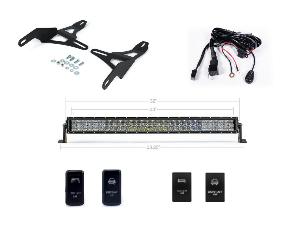 2016-2022 TOYOTA TACOMA 32" LOWER BUMPER HIDDEN LED LIGHT BAR KIT - Roam Overland Outfitters