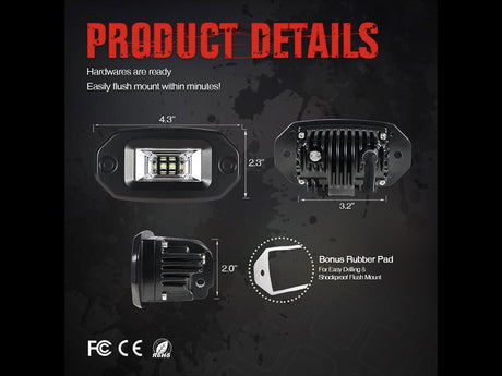 20W Flood Flush Mount LED Pod - Roam Overland Outfitters