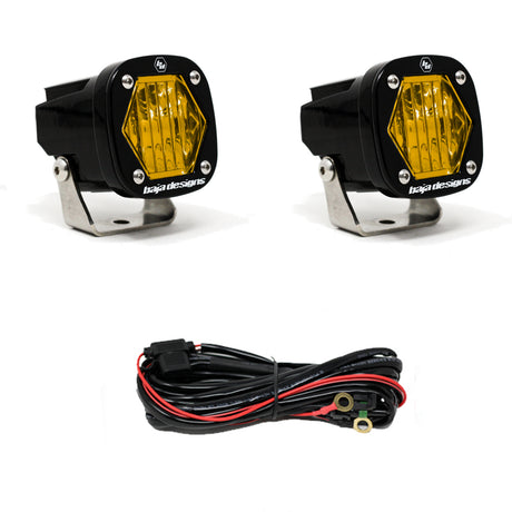 S1 Amber Wide Cornering LED Light with Mounting Bracket Pair Baja Designs - Roam Overland Outfitters