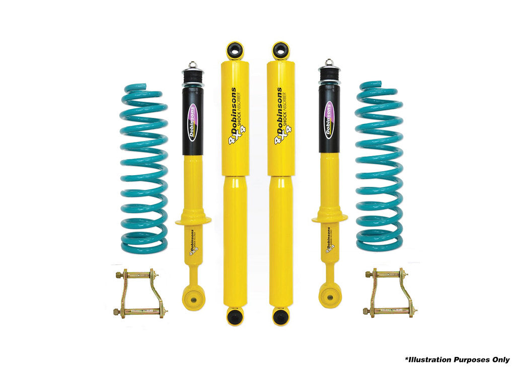 Dobinsons 2" Suspension Kit for Nissan Navara D40 2005 on with Extended Rear Shackles - DSSKIT140ERS - DSSKIT140ERS - Roam Overland Outfitters