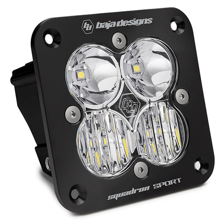 Flush Mount LED Light Pod Black Clear Lens Driving/Combo Pattern Squadron Sport Baja Designs - Roam Overland Outfitters