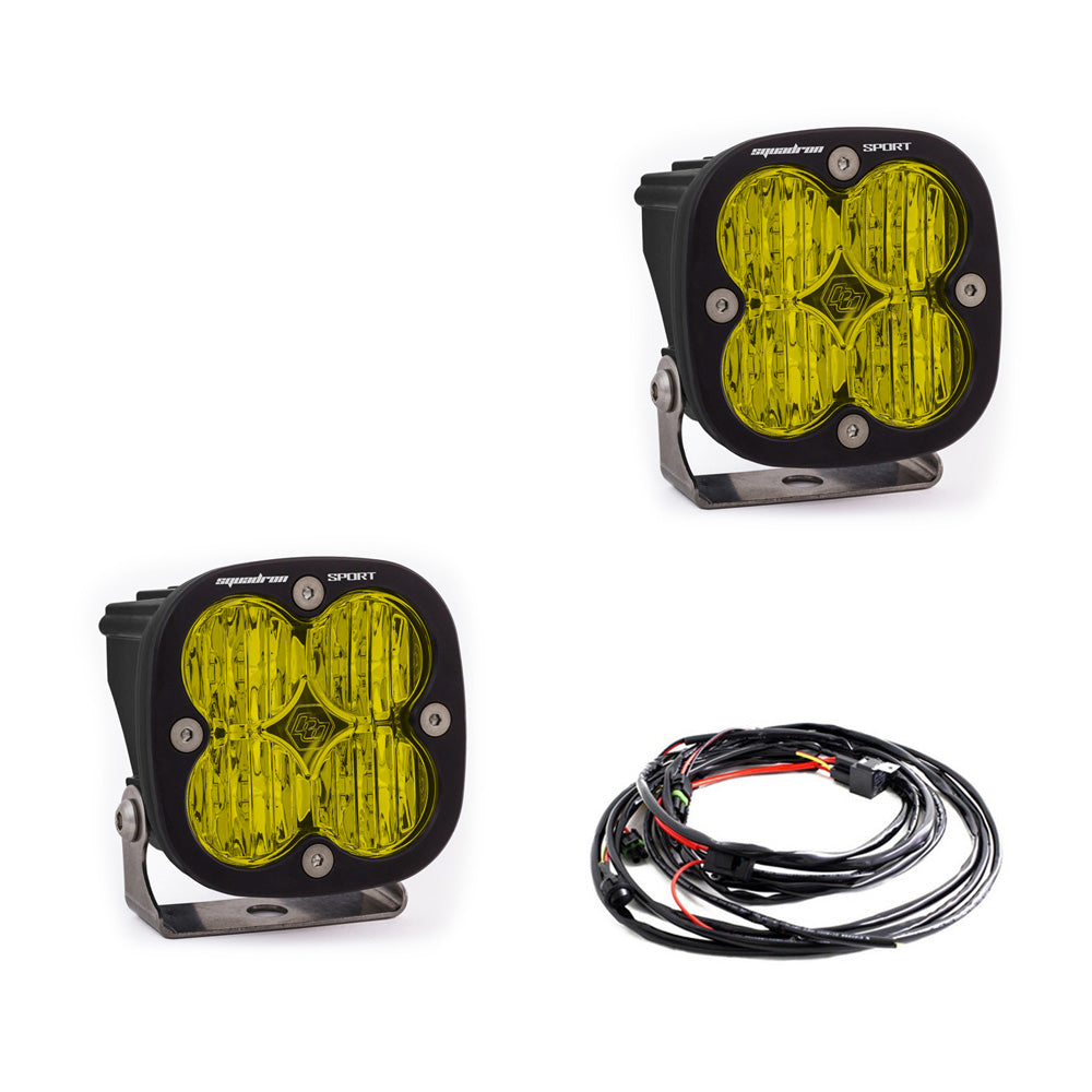 LED Light Pods Amber Lens Wide Cornering Pair Squadron Sport Baja Designs - Roam Overland Outfitters