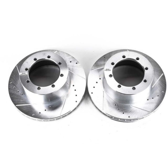 Power Stop 00-02 Ford E-450 Super Duty Rear Evolution Drilled & Slotted Rotors - Pair - Roam Overland Outfitters
