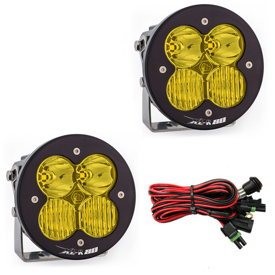 LED Light Pods Amber Lens Driving Combo Pattern Pair XL R 80 Series Baja Designs - Roam Overland Outfitters