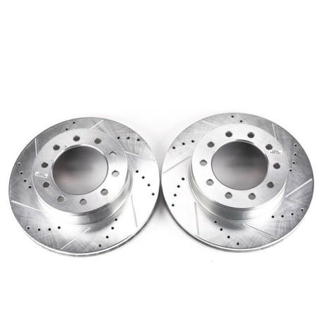 Power Stop 05-16 Ford F-450 Super Duty Front Evolution Drilled & Slotted Rotors - Pair - Roam Overland Outfitters