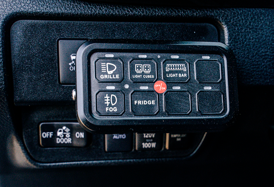 Vehicle Accessory 8 Switch Control System (Blue Backlighting) - Roam Overland Outfitters