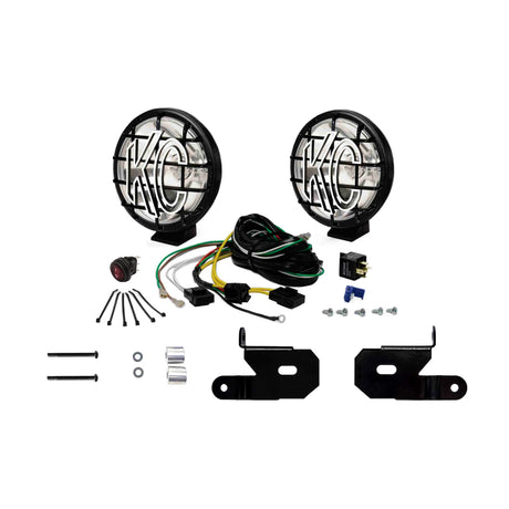 KC Hilites 6 in Apollo Pro Halogen - 2-Light System - Pillar Mount - 100W Spot Beam - for 18-20 Jeep JL - Roam Overland Outfitters
