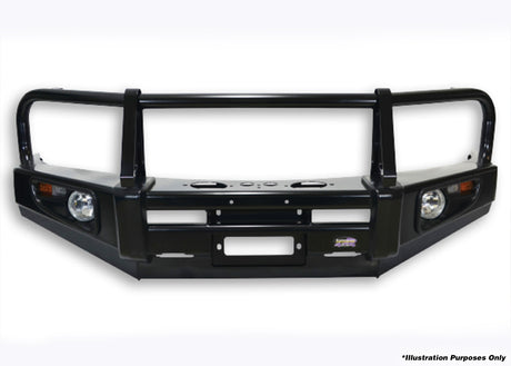 DOBINSONS BULL BAR BLACK DELUXE FOR TOYOTA LAND CRUISER 76, 78, 79 SERIES 2016+ BIG CHASSIS - BU59-3724 - Roam Overland Outfitters