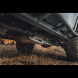 view of C4 Fabrication fuel tank skid plate on a 5th Gen 4Runner