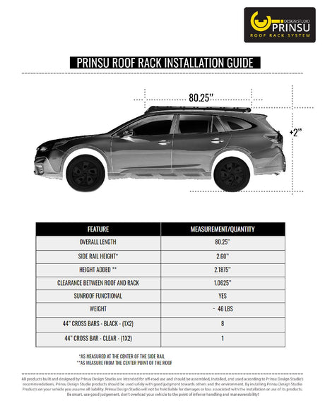 Prinsu Roof Rack | Subaru 6th Gen Outback 2020-2021 - Roam Overland Outfitters