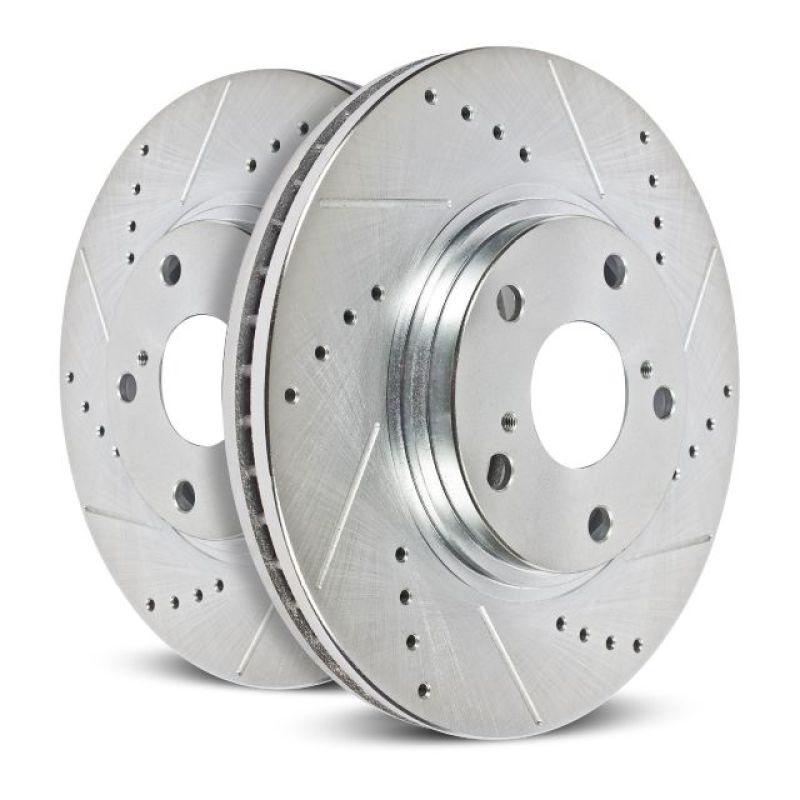 Power Stop 2002 Ford E-550 Super Duty Front Evolution Drilled & Slotted Rotors - Pair - Roam Overland Outfitters